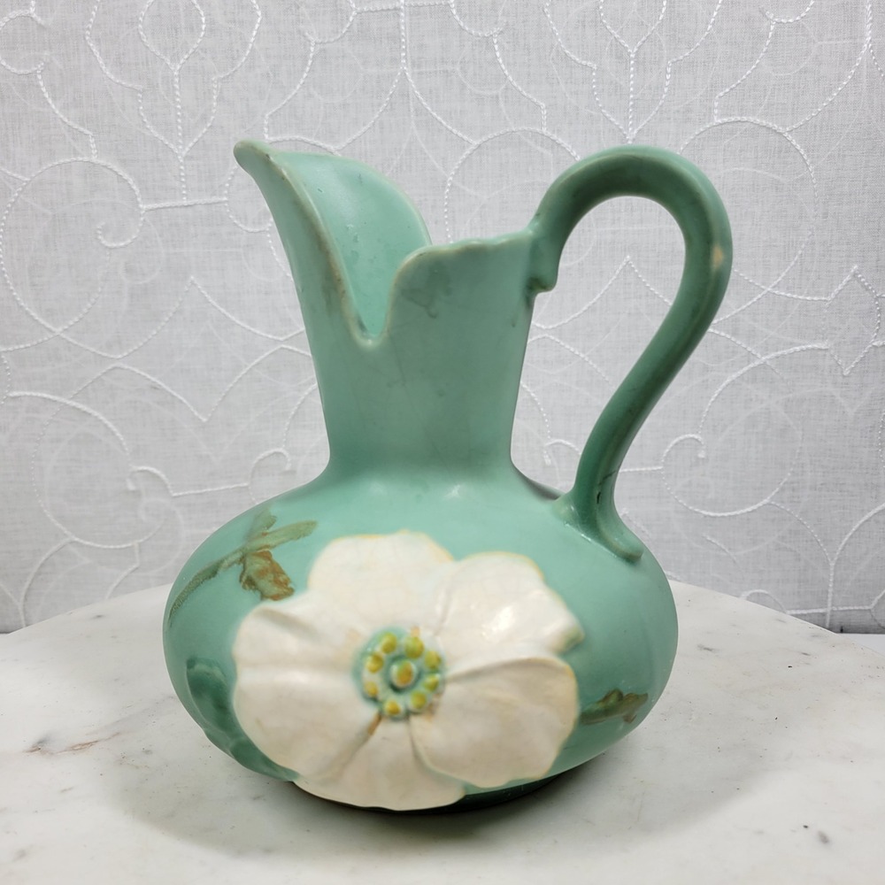 Rare Weller Pottery pitcher (made in Ohio) gorgeous green